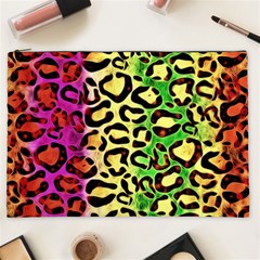 Rainbow Cheetah Abstract Cosmetic Bag (xxl) by OCDesignss