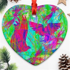 Birds In Flight Heart Ornament by icarusismartdesigns