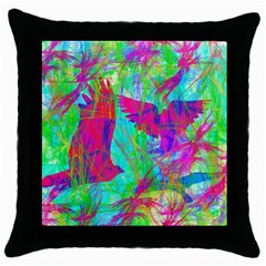 Birds In Flight Black Throw Pillow Case by icarusismartdesigns