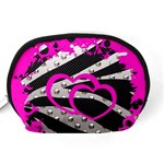 Torn Zebra Heart Accessory Pouch (Medium) Back