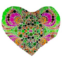 Florescent Abstract  Large Flano Heart Shape Cushion by OCDesignss