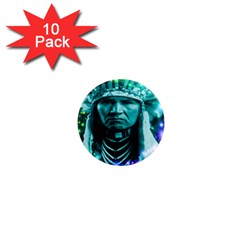 Magical Indian Chief 1  Mini Button Magnet (10 Pack) by icarusismartdesigns