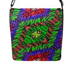 Zebra Print Abstract  Flap Closure Messenger Bag (large) by OCDesignss