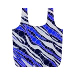 Blue Zebra Bling  Reusable Bag (M) Front