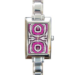 Pink Black Zebra  Rectangular Italian Charm Watch by OCDesignss