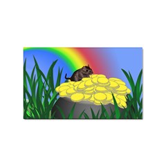 Pot Of Gold With Gerbil Sticker (rectangle) by designedwithtlc