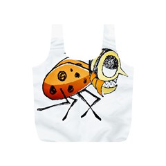 Funny Bug Running Hand Drawn Illustration Reusable Bag (s) by dflcprints