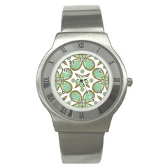 Luxury Decorative Pattern Collage Stainless Steel Watch (slim) by dflcprints