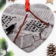 Crossword Genius Heart Ornament (two Sides) by StuffOrSomething