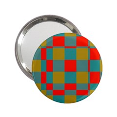 Squares In Retro Colors 2 25  Handbag Mirror by LalyLauraFLM