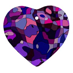 Blue Purple Chaos Heart Ornament (two Sides) by LalyLauraFLM