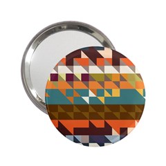 Shapes In Retro Colors 2 25  Handbag Mirror by LalyLauraFLM