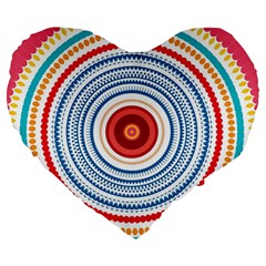 Colorful Round Kaleidoscope 19  Premium Heart Shape Cushion by LalyLauraFLM