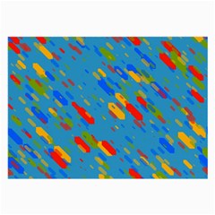 Colorful Shapes On A Blue Background Glasses Cloth (large, Two Sides) by LalyLauraFLM