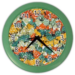 Paint Strokes In Retro Colors Color Wall Clock by LalyLauraFLM