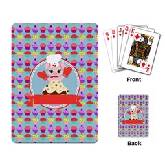 Cupcake With Cute Pig Chef Playing Cards Single Design by GardenOfOphir