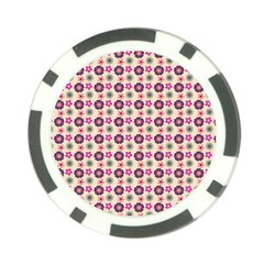 Cute Floral Pattern Poker Chip by GardenOfOphir