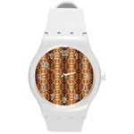 Faux Animal Print Pattern Plastic Sport Watch (Medium) Front