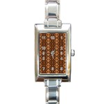 Faux Animal Print Pattern Rectangular Italian Charm Watch Front