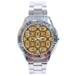 Faux Animal Print Pattern Stainless Steel Watch Front