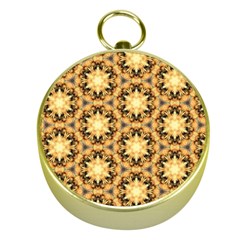 Faux Animal Print Pattern Gold Compass by GardenOfOphir