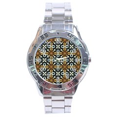 Faux Animal Print Pattern Stainless Steel Watch by GardenOfOphir