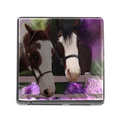 Two Horses Memory Card Reader With Storage (square) by JulianneOsoske