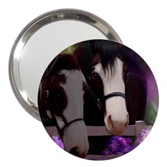 Two Horses 3  Handbag Mirror by JulianneOsoske