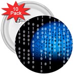 Binary Rain 3  Button (10 pack) Front