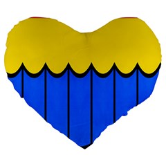 Colorful Curtain Large 19  Premium Heart Shape Cushion by LalyLauraFLM