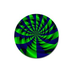 Green Blue Spiral Magnet 3  (round) by LalyLauraFLM