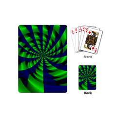 Green Blue Spiral Playing Cards (mini) by LalyLauraFLM