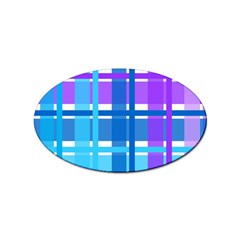 Blue & Purple Gingham Plaid Sticker (oval) by StuffOrSomething