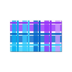 Blue & Purple Gingham Plaid Sticker 100 Pack (rectangle) by StuffOrSomething