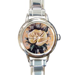 Yellow Rose Round Italian Charm Watch by ArtByThree