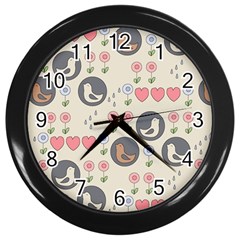 Love Birds Wall Clock (black) by Kathrinlegg