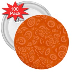 Orange Abstract 45s 3  Button (100 Pack) by StuffOrSomething