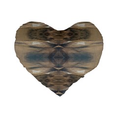 Wildlife Wild Animal Skin Art Brown Black Standard 16  Premium Flano Heart Shape Cushion  by yoursparklingshop