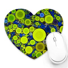 Polka Dot Retro Pattern Mouse Pad (heart) by OCDesignss