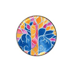 Yellow Blue Pink Abstract  Golf Ball Marker (for Hat Clip) by OCDesignss