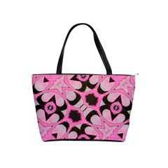 Powder Pink Black Abstract  Large Shoulder Bag by OCDesignss