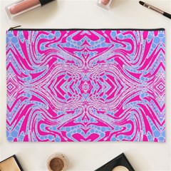 Trippy Florescent Pink Blue Abstract  Cosmetic Bag (xxxl) by OCDesignss