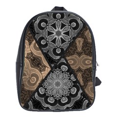 Crazy Beautiful Black Brown Abstract  School Bag (large) by OCDesignss