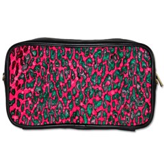 Florescent Pink Leopard Grunge  Travel Toiletry Bag (one Side) by OCDesignss