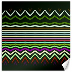 Chevrons And Distorted Stripes Canvas 12  X 12  by LalyLauraFLM