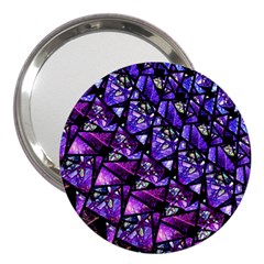  Blue Purple Glass 3  Handbag Mirror by KirstenStar