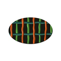 Orange Green Wires Sticker (oval) by LalyLauraFLM