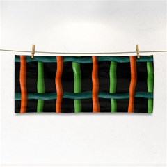 Orange Green Wires Hand Towel by LalyLauraFLM