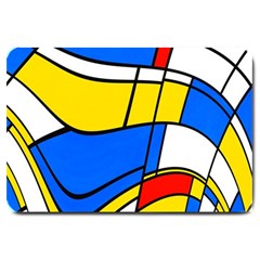 Colorful Distorted Shapes Large Doormat by LalyLauraFLM