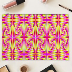 Pink And Yellow Rave Pattern Cosmetic Bag (xxl) by KirstenStar